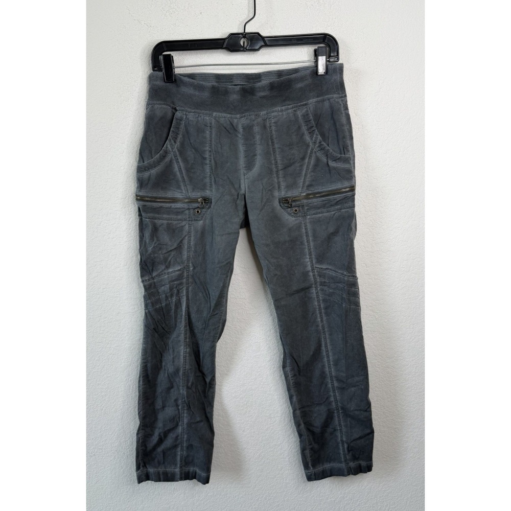 XCVI Gray Cargo Pants Women Stretch Crop Utility Zipper Pocket Casual Size M
